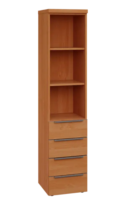 SIN 5 - 44ZN kancelářská skříň, 4-zásuvková/nika, 1820x400x400, olše jantar